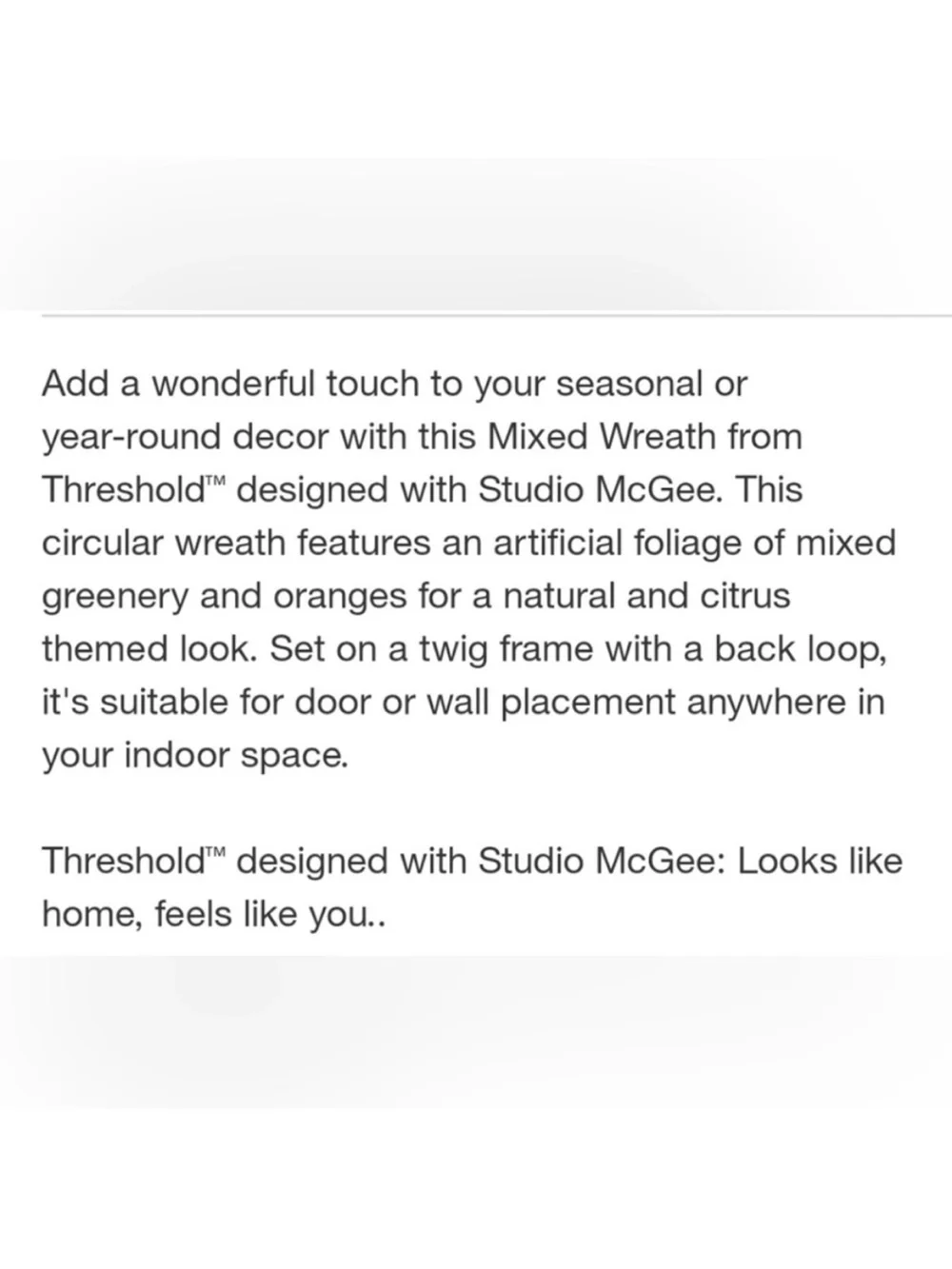 Studio McGee 26” Greenery with Persimmon Botanical Wreath